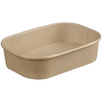 Solia Lingot Bamboo Fiber 18.6 oz. Rectangular Container with Polypropylene Coating - 300/Case