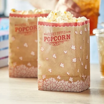 Carnival King 4 1/4" x 3" x 6 3/4" 46 oz. Kraft Popcorn Bag - 1,000/Case