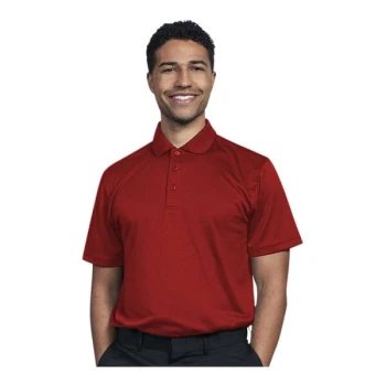 Uncommon Chef 50TJ01-R Men's Customizable Red Short Sleeve Moisture Wicking Polo Shirt - Polyester - XL