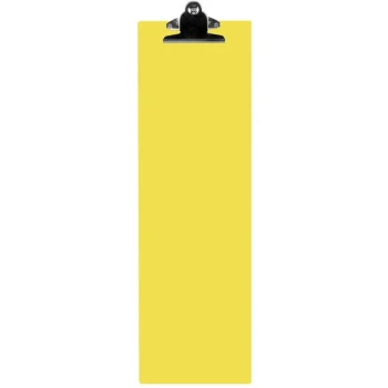 Menu Solutions ACRCLP-BD Yellow 4 1/4" x 14" Customizable Acrylic Menu Clip Board
