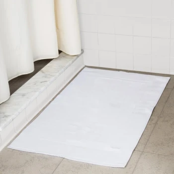 Oxford Platinum 22" x 34" 100% Ringspun 2-Ply Cotton Hotel Bath Mat with Dobby Twill Hem 9.5 lb. - 60/Case