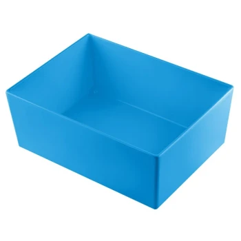 TableCraft CW5006SBL Simple Solutions 1/2 Size 8 Qt. Sky Blue Cast Aluminum Deep Straight Sided Bowl - 5" Deep