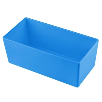 TableCraft CW5014SBL Simple Solutions 1/3 Size Sky Blue Cast Aluminum Deep Straight Sided Bowl - 5" Deep