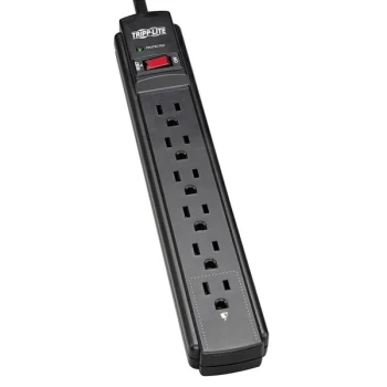 Tripp Lite TLP606B 6' Black 6 Outlet Surge Suppressor, 790 Joules
