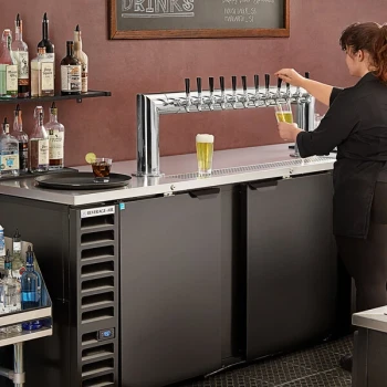 Beverage-Air DD94HC-1-B-ALT-12T-WINE 12 Tap Kegerator Wine Dispenser with Right Side Compressor - Black, (5) 1/2 Keg Capacity