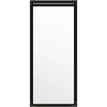 H. Risch, Inc. TES Deluxe Sewn 5 1/2" x 14" Black 2 View Vinyl Menu Cover with Black Smooth Corners and Matte Finish