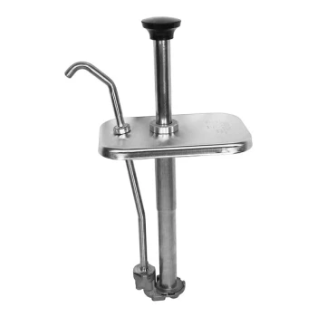 Server 1 oz. Stainless Steel Angled Thin Condiment Fountainette Pump with Lid for Standard 3.5 Qt. Fountain Jar