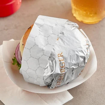 Bagcraft 10 1/2" x 14" "Cheeseburger" Insulated Honeycomb Foil Sandwich Wrap - 500/Pack