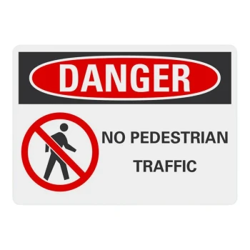 Lavex 14" x 10" Non-Reflective Plastic "Danger / No Pedestrian Traffic" Safety Sign