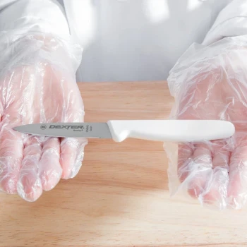 Dexter-Russell 31611 Basics 3" White Straight Edge Tapered Point Paring Knife