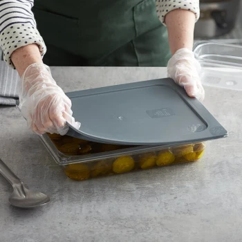 Vigor 1/2 Size Gray Secure Sealing Polyethylene Food Pan Cover