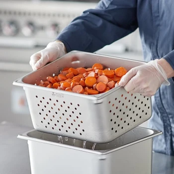 Vigor 1/2 Size 6" Deep Anti-Jam Perforated Stainless Steel Steam Table / Hotel Pan - 22 Gauge