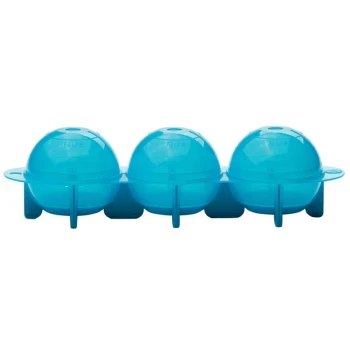 Fox Run 37108 Blue Plastic 3 Compartment 2 1/8" Sphere Ice Mold