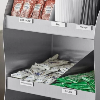 ServSense Magnetic Stainless Steel Condiment Labels for Self Service Station Organizers - 17/Pack