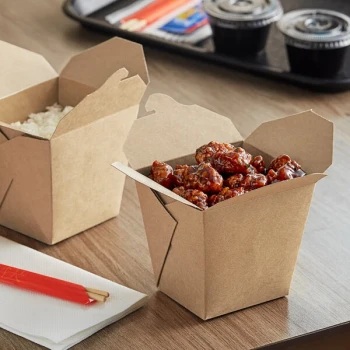 Emperor's Select 26 oz. Kraft Microwavable Paper Take-Out Container - 450/Case