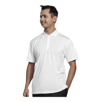 Uncommon Chef 50TJ01-R Men's Customizable White Short Sleeve Moisture Wicking Polo Shirt - Polyester - XL