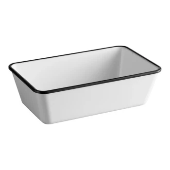 American Metalcraft MRCW10 Endurance 64 oz. Rectangular Black Rimmed Melamine Serving Bowl
