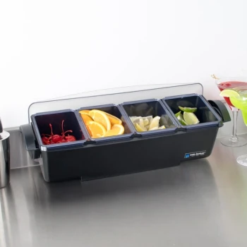 San Jamar BD4004 The Dome 4-Compartment Condiment Bar