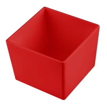 TableCraft CW5018R Simple Solutions 1/6 Size Red Cast Aluminum Straight Sided Bowl - 5" Deep