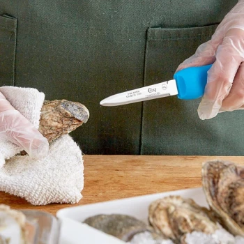 Choice 3" Boston Style Oyster Knife with Blue Hourglass Handle