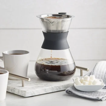 Acopa 4-Cup Glass Pour Over Drip Pot with Silicone Collar