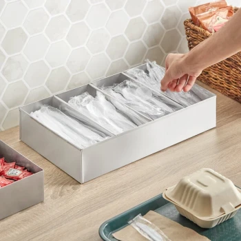 Choice 4-Compartment Stainless Steel Cutlery Box