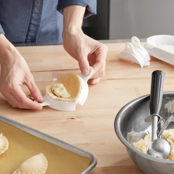 Choice 3-Piece Plastic Dumpling Maker / Pierogi Press Set