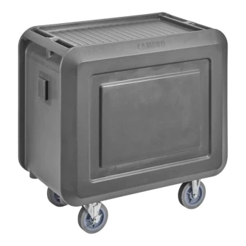Cambro Service Cart PRO 37 1/2" x 22" x 37 1/4" Charcoal Gray 3-Shelf Beverage / Service Cart with Closed Side and 4 Swivel Casters SC330S615