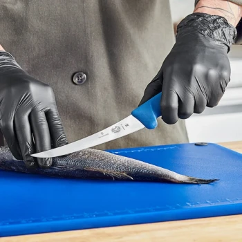 Victorinox 6" Curved Semi-Stiff Boning Knife with Blue Fibrox Handle 5.6602.15