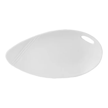 Steelite Distinction Organics 14 1/2" x 8" x 1 1/2" White Embossed Platter - 6/Case