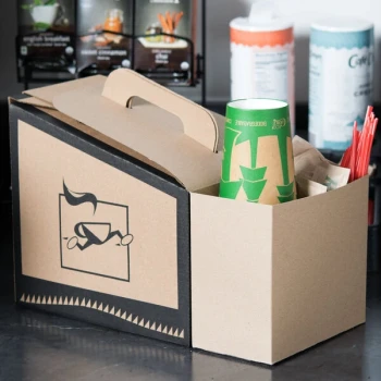 Sabert 7139 Coffee Take Out Container Service Caddy for 96 oz. Take Out Containers - 5/Pack