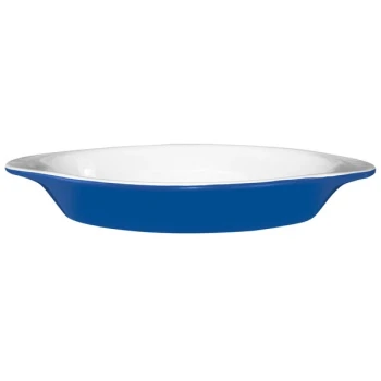 International Tableware 8 oz. Light Blue and White Two-Tone Stoneware Rarebit - 36/Case