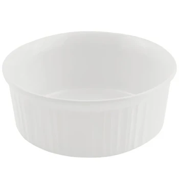 Bon Chef 5054 2.5 Qt. White Sandstone Finish Cast Aluminum Round Casserole Dish