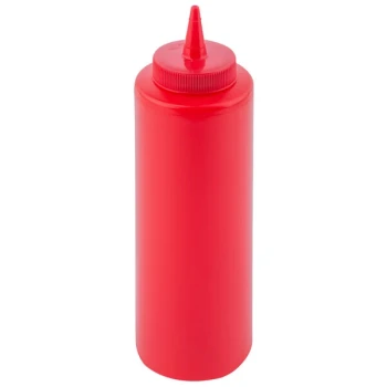 TableCraft 112K 12 oz. Red Cone Tip Squeeze Bottle with 38 mm Opening - 12/Pack