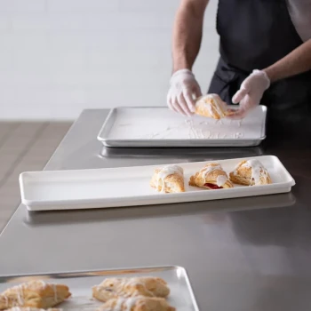 Channel P926-W 9" x 26" White Plastic Platter - 12/Pack