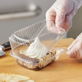 Choice 5" Clear Hinged Slice Container with Medium Dome Lid - 300/Case