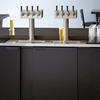 Beverage-Air DD94HC-1-B-ALT-144-WINE (2) Four Tap Kegerator Wine Dispenser with Right Side Compressor - Black, (5) 1/2 Keg Capacity