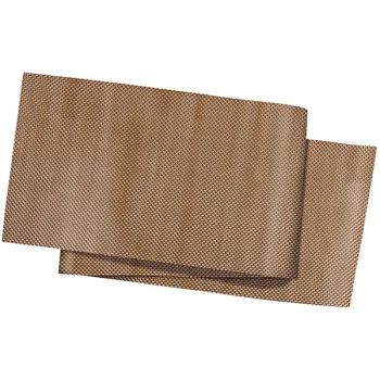 Front of the House Metroweave 72" x 14" Canyon Basketweave Woven Vinyl Reusable Table Runner - 2/Pack