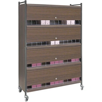 Omnimed Omnicart Woodgrain 48-Binder Big Beam Closed Cart with Locking Panels 281548-WG