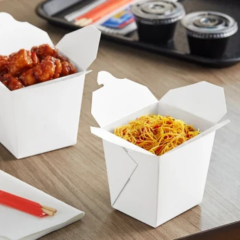Emperor's Select 26 oz. White Microwavable Paper Take-Out Container - 450/Case