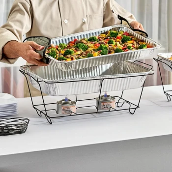 Choice Black Wire Chafer Stand for Full Size Disposable Pans