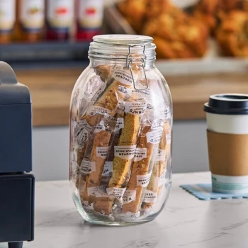 Choice 105 oz. Hinge Top Glass Storage Jar