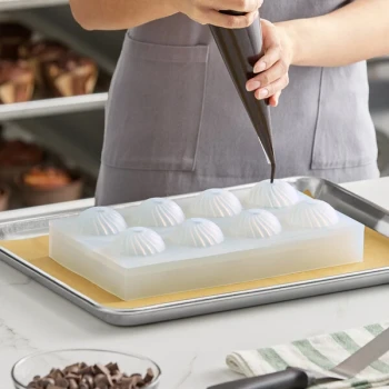 Pavoni Chocoflex 8 Compartment Sphere Silicone Chocolate Mold AF004 - 2 3/16 inch Cavities
