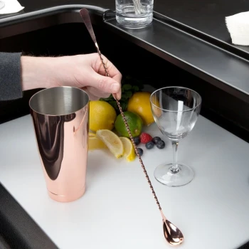 Barfly® M37011CP 17 1/8" Copper Plated Japanese Style Bar Spoon