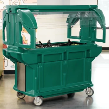 Cambro VBRU5519 Kentucky Green 5' Versa Ultra Food / Salad Bar with Storage and Standard Casters