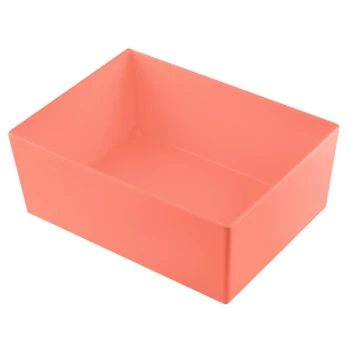 TableCraft CW5006SNX Simple Solutions 1/2 Size 8 Qt. Sunset Orange Cast Aluminum Deep Straight Sided Bowl - 5" Deep
