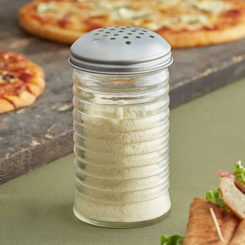 American Metalcraft BEE312 12 oz. Glass Beehive Cheese Shaker with Stainless Steel Lid