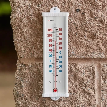 Taylor 5132N 8 1/8" Utility Indoor / Outdoor Wall Thermometer