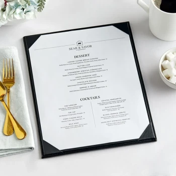 Acopa Prime 8 1/2" x 11" Black 1-View Vinyl Menu Board