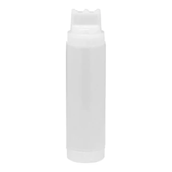 TableCraft 12463C3F 24 oz. SelecTop Wide Mouth Dualway First In First Out "FIFO" Squeeze Bottle with 3 Top Openings - 12/Pack